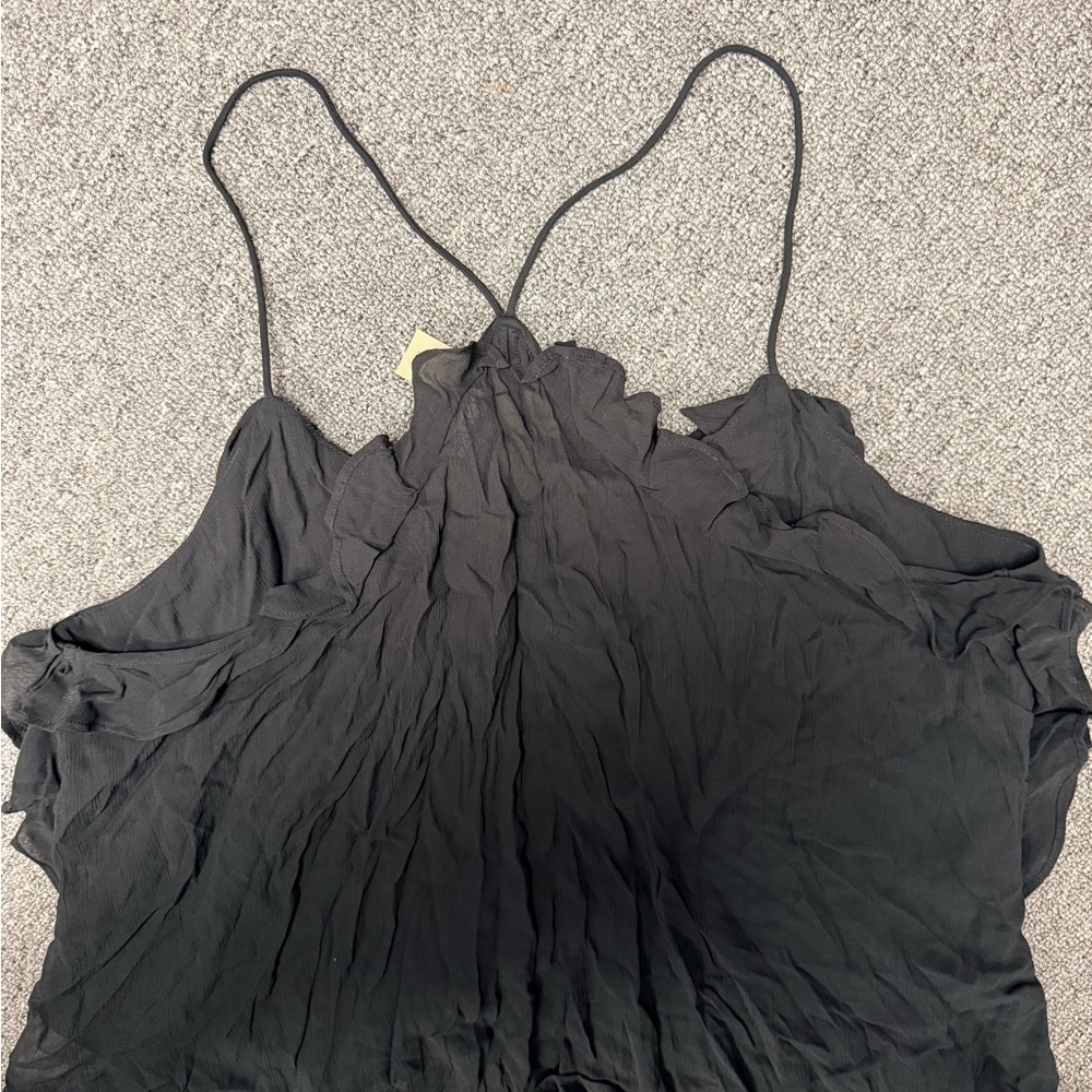 NWT J. Crew Women's Elegant Black Ruffle Camisole - Picture 3 of 4